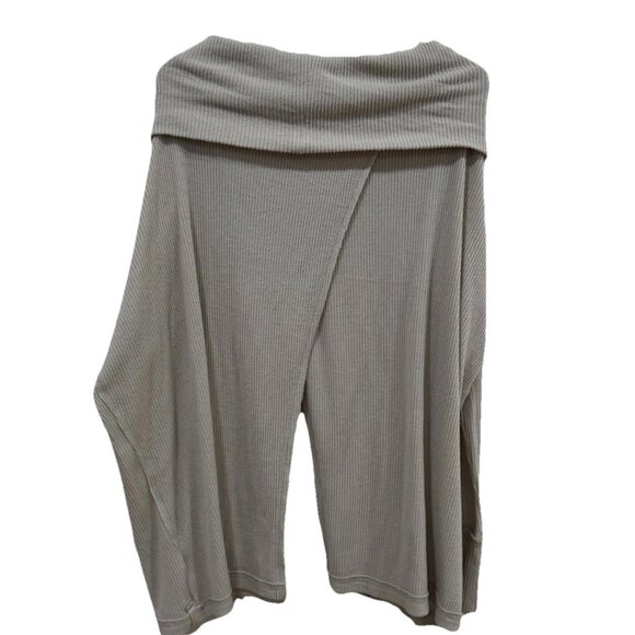 We The Free‎ Sweater Women's Size M Gray Back Slit Cowl Neck Ribbed Long Sleeve - Picture 6 of 10